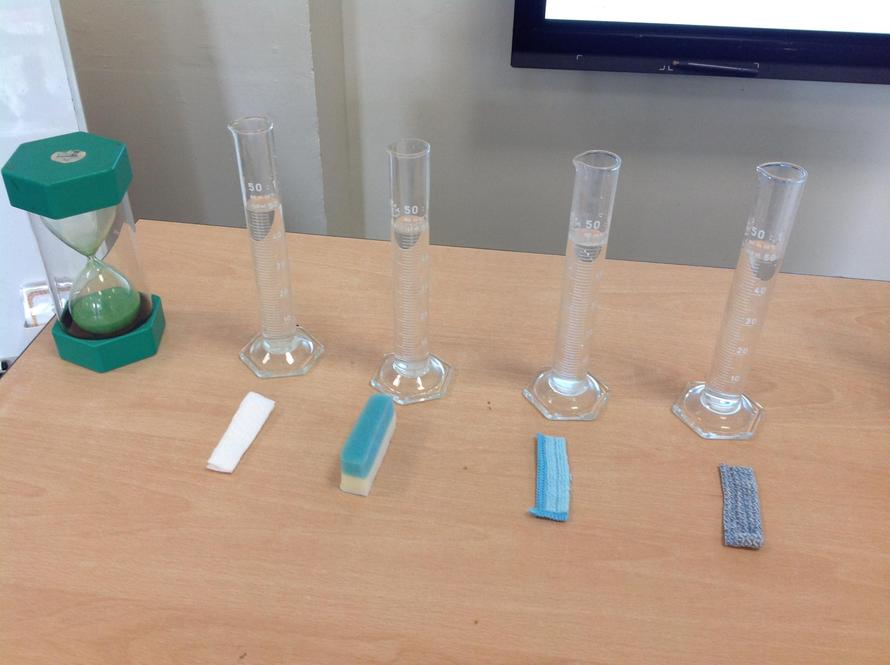 Testing the absorbency of different materials